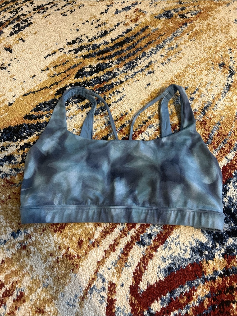 Athleta Blue-Green Tie-Dye Sports Bra